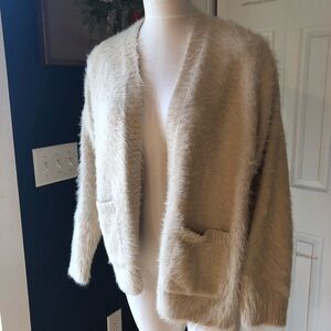 American Eagle Beige Fuzzy Cardigan